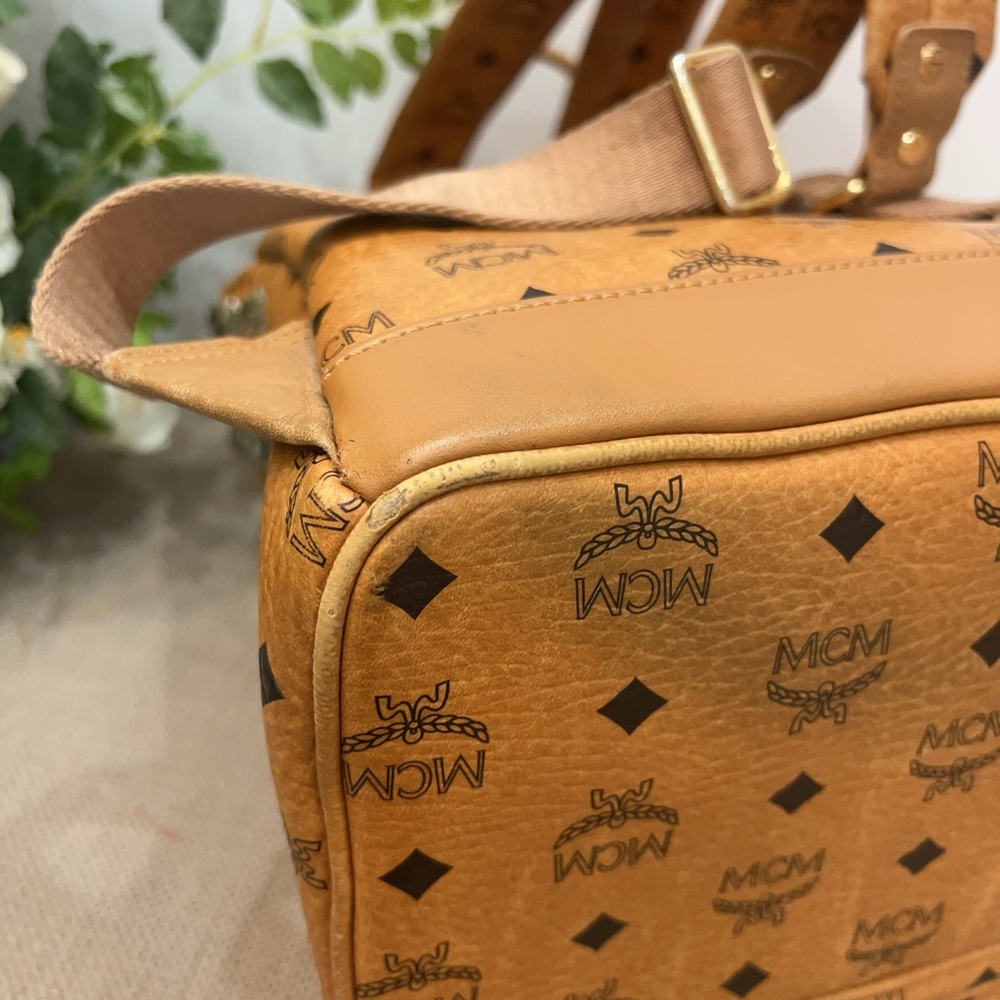 MCM Cognac Logo Backpack - Picture 5 of 14